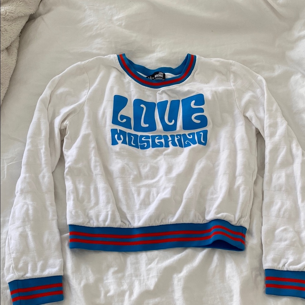 Love Moschino Women’s White Red Blue Sweatshirt small - medium